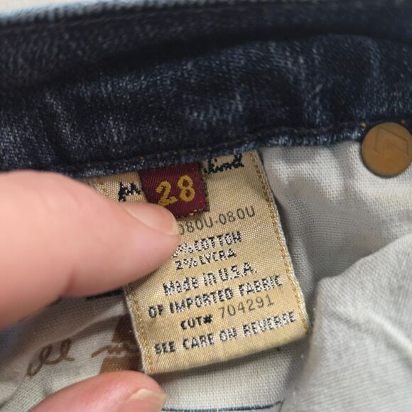 7 For All Mankind Jeans Women's 28 Blue Flare Medium Wash Slight Distress - Picture 5 of 16